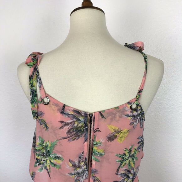 Line + Dot Tropical Print Ruffled Midi Tank Dress - Picture 9 of 12